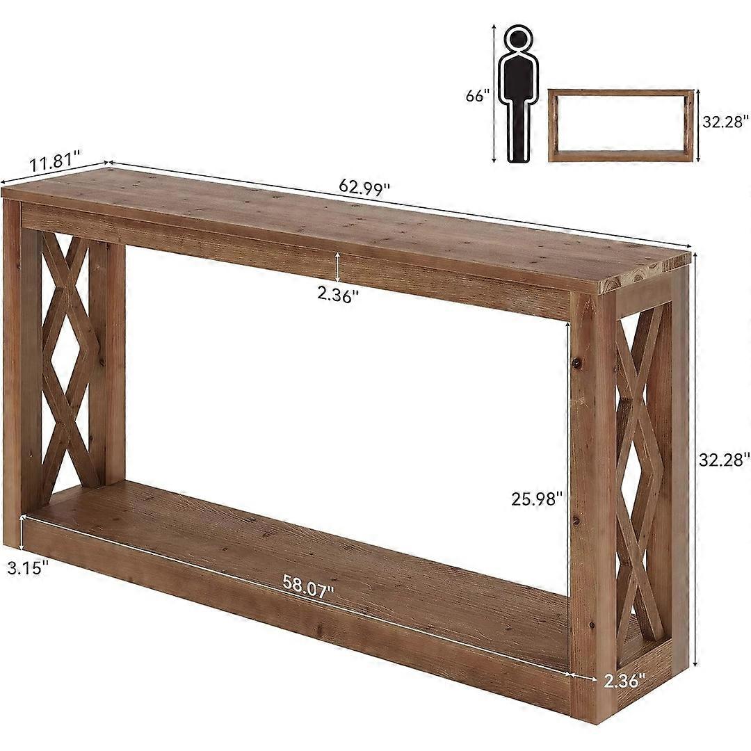 160 cm Modern Narrow Solid Wood Console Table