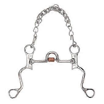 120mm Horse Mouth Snaffle with Chain Stainless Steel Horse Bit for Equestrian Training Equipment