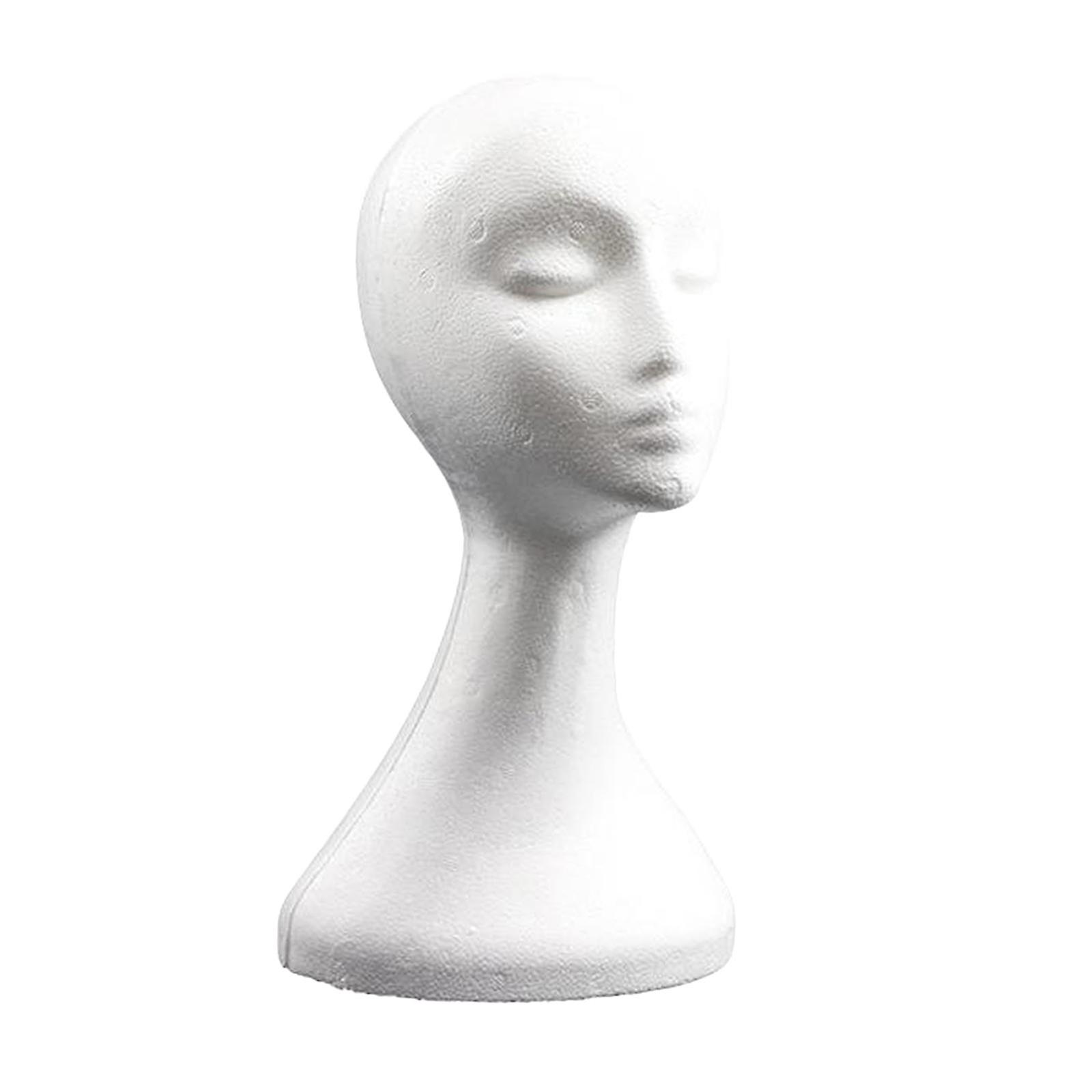 Kvinne Styrofoam Foam Mannequin Head Model Parykk Briller Hat Display