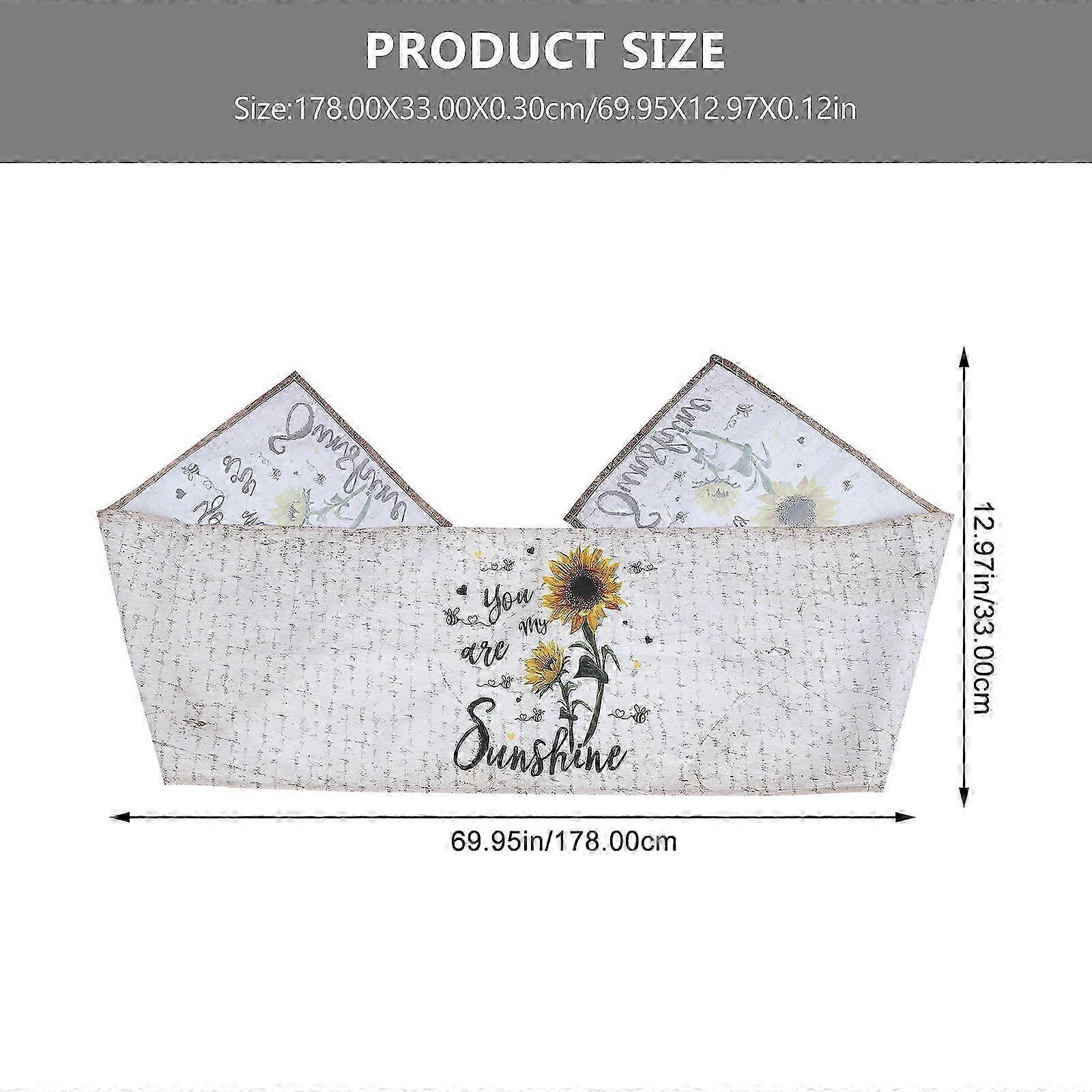 Sunflower Table Decor Table Runner compatible with Restaurant Dining 1Pcs Beige