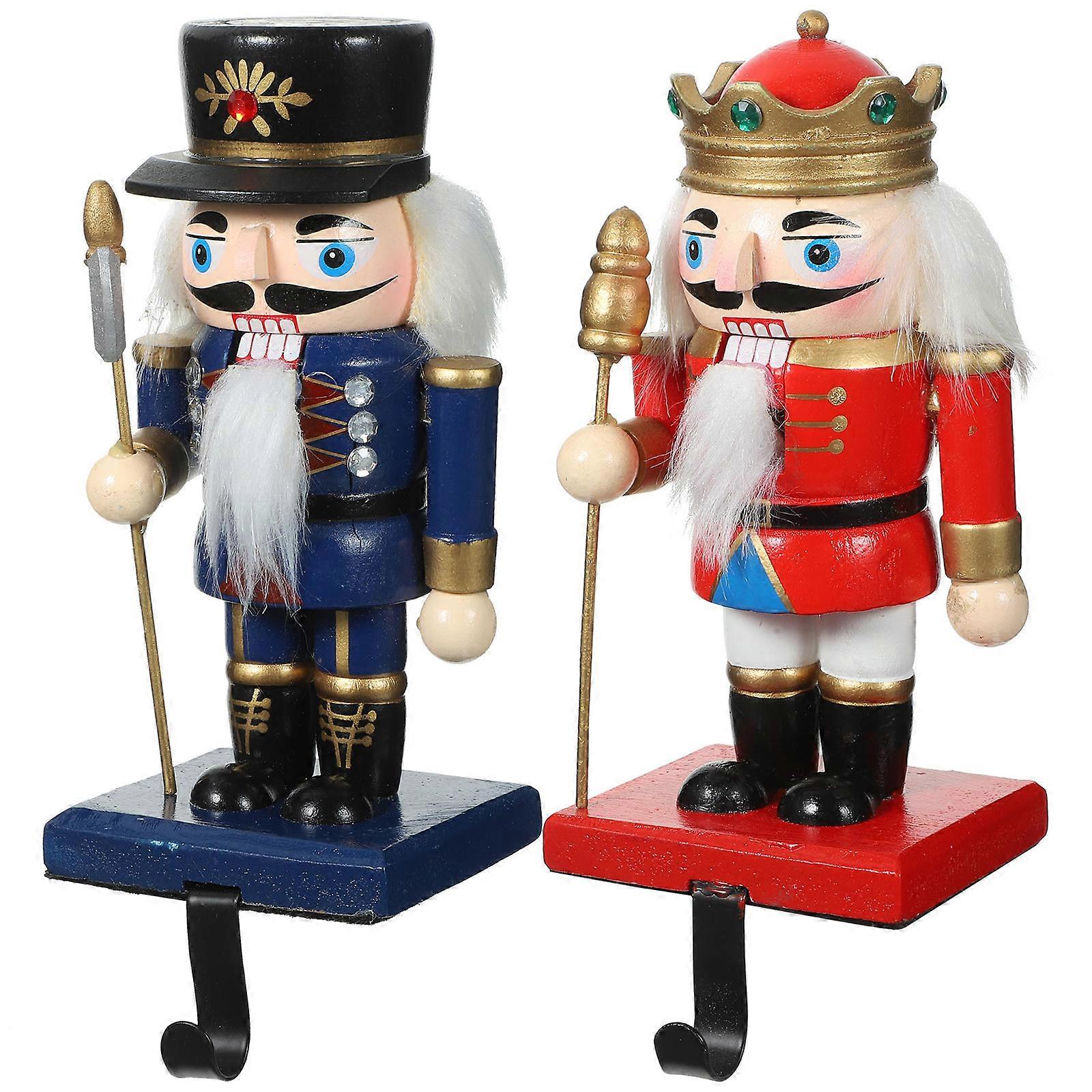 Christmas Nutcracker Stocking Hangers for Hanging 1Set Stocking Holders