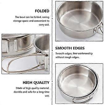 1 Set of 2 Pcs Stainless Steel Bowls Outdoor Camping Bowls Portable Tableware