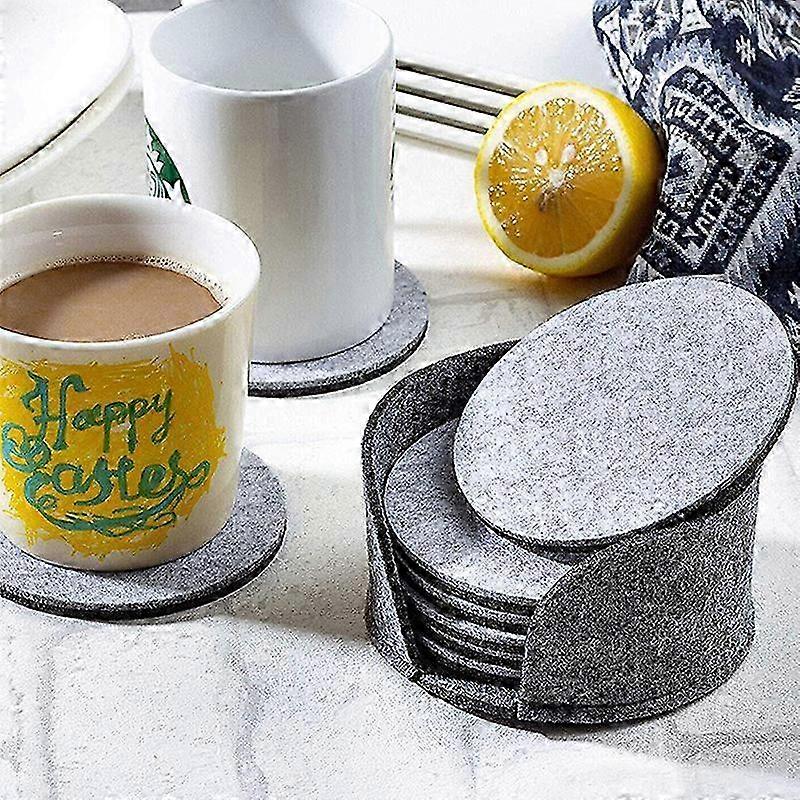 Premium Felt Round Coasters Set