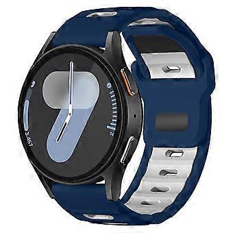 Pulseira esportiva de silicone macio bicolor com encaixe plano, tamanho único ajustável de 20 mm.