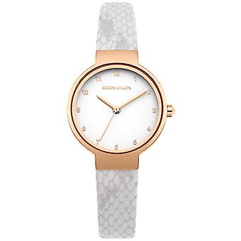 Karen Millen Quarz Analog Frau Uhr mit KM127CRG synthetischen Lederarmband
