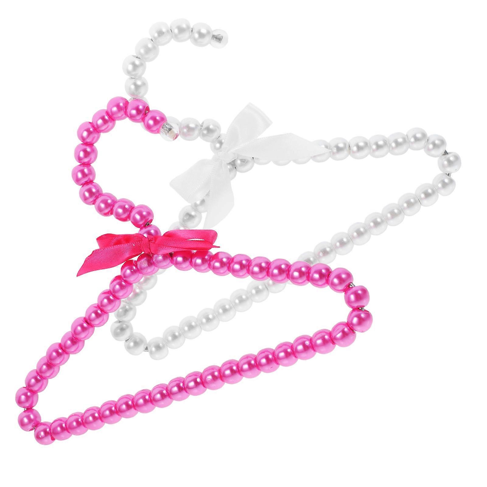 Pet Clothes Hanger Creative Pearl Design for Drying 4Pcs Set