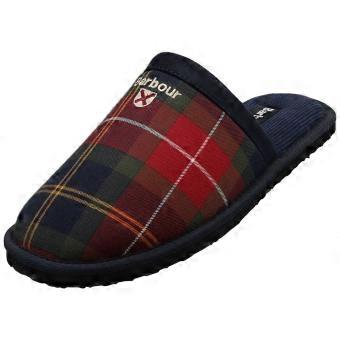 Barbour Everitt Mule Tartan Mens Slippers in Winterberry