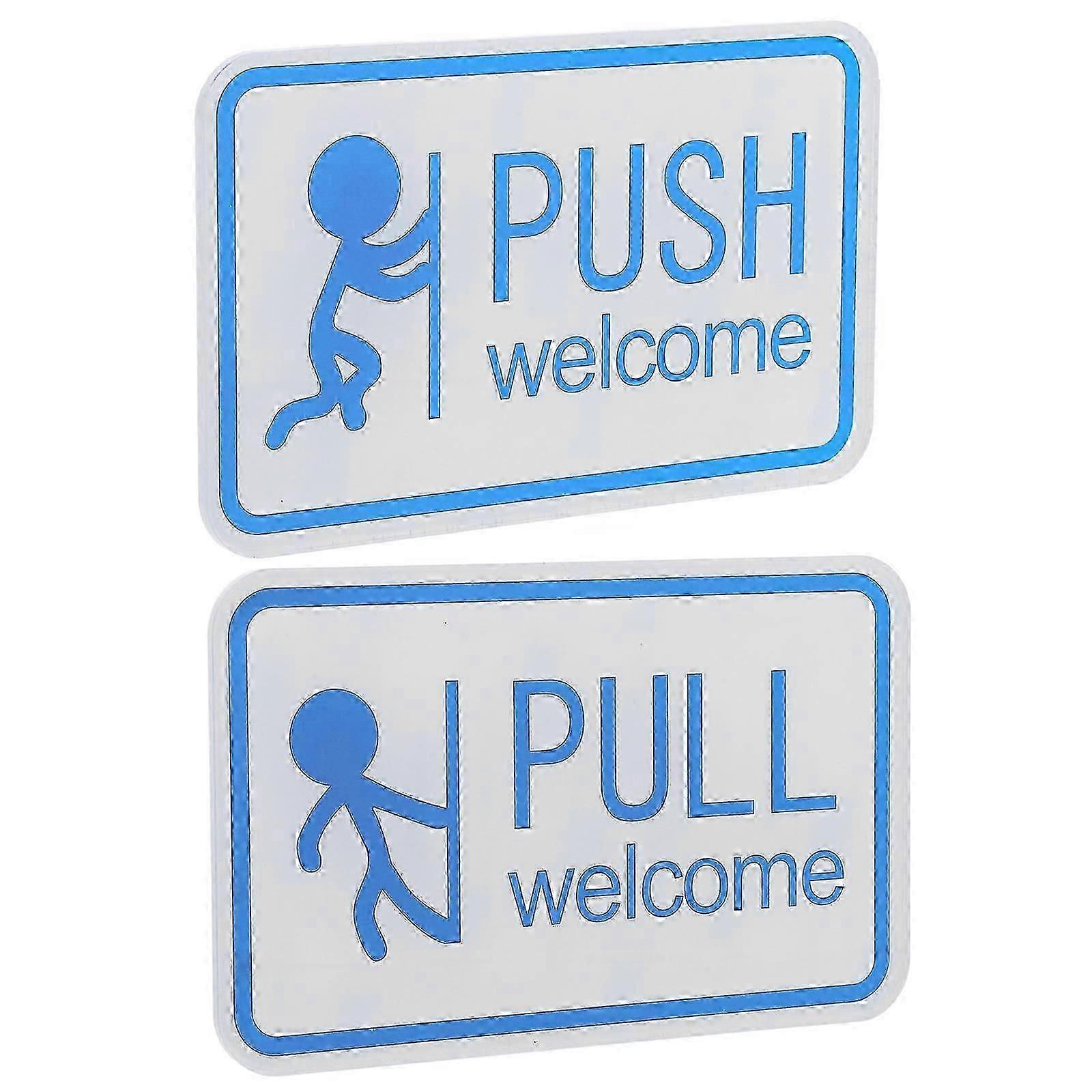 2026  Adhesive Push Pull Sign Acrylic Door Indicator 2Pcs Set