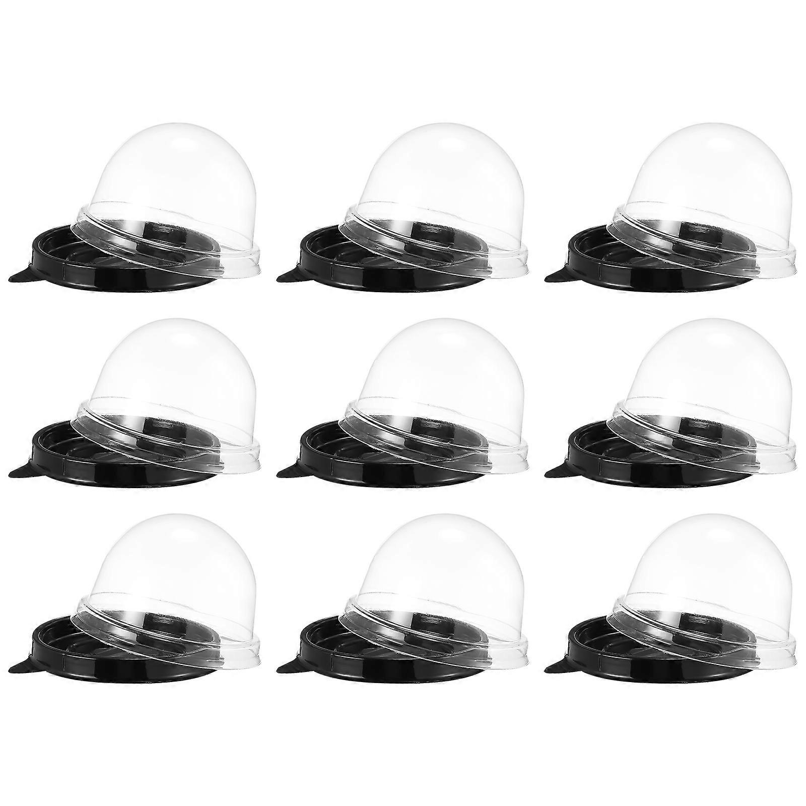 Egg Yolk Pastry Packaging Box compatible with Cake Storage 50Pcs Clear Plastic Dome Boxes