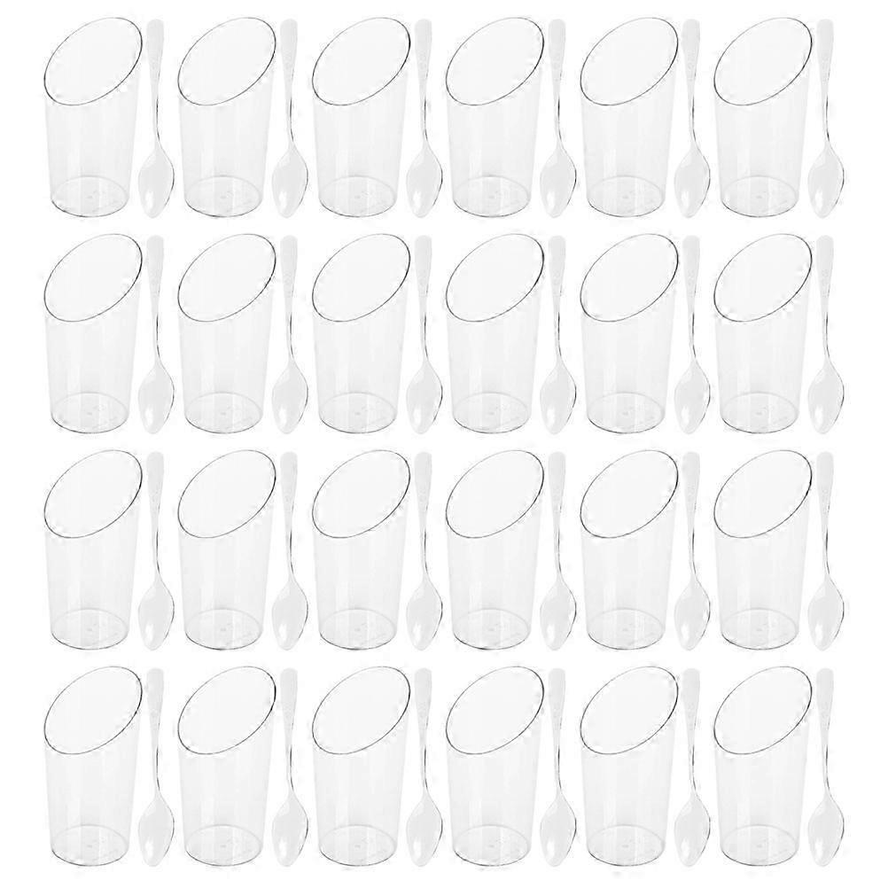 Delicate Mousse Cups Clear Dessert Cups compatible with Drinking Use 24Sets