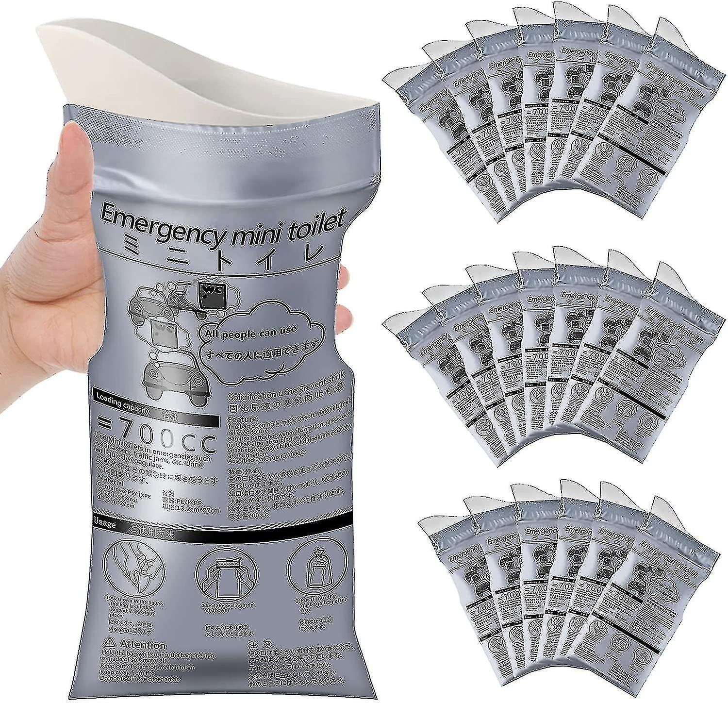 Disposable Emergency Urinal Bag, 8 Pcs Portable Camping Pee Bags