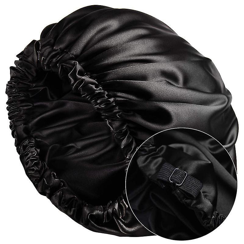 Women's Satin Nightcap Invisible Flat Adjustable Button Nightcap
