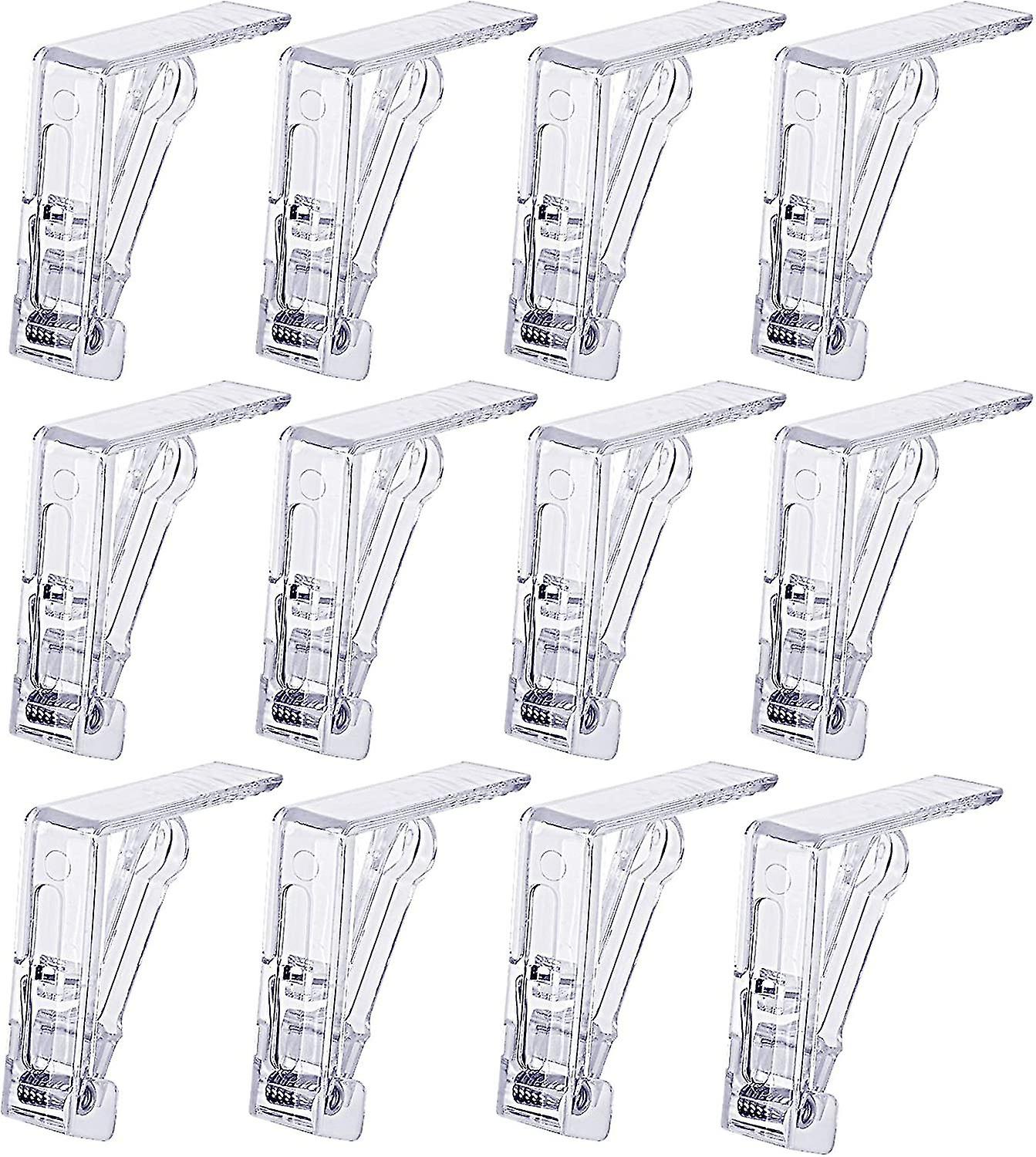 12pcs Transparent Tablecloth Clips Plastic Tablecloth Clip Clear Table Clips