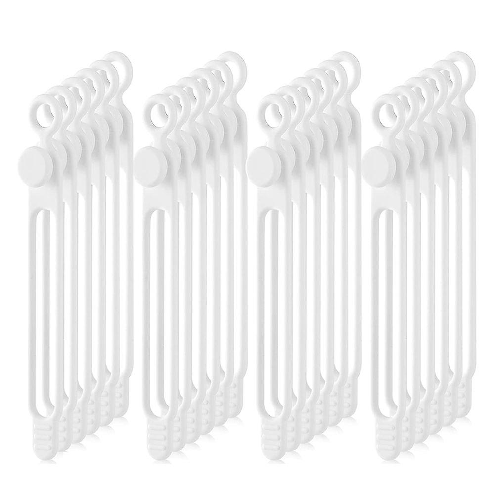 40Pcs Silicone Wire Organizer for Earphone, Audio, Reusable Fastening Cord Organize(White)