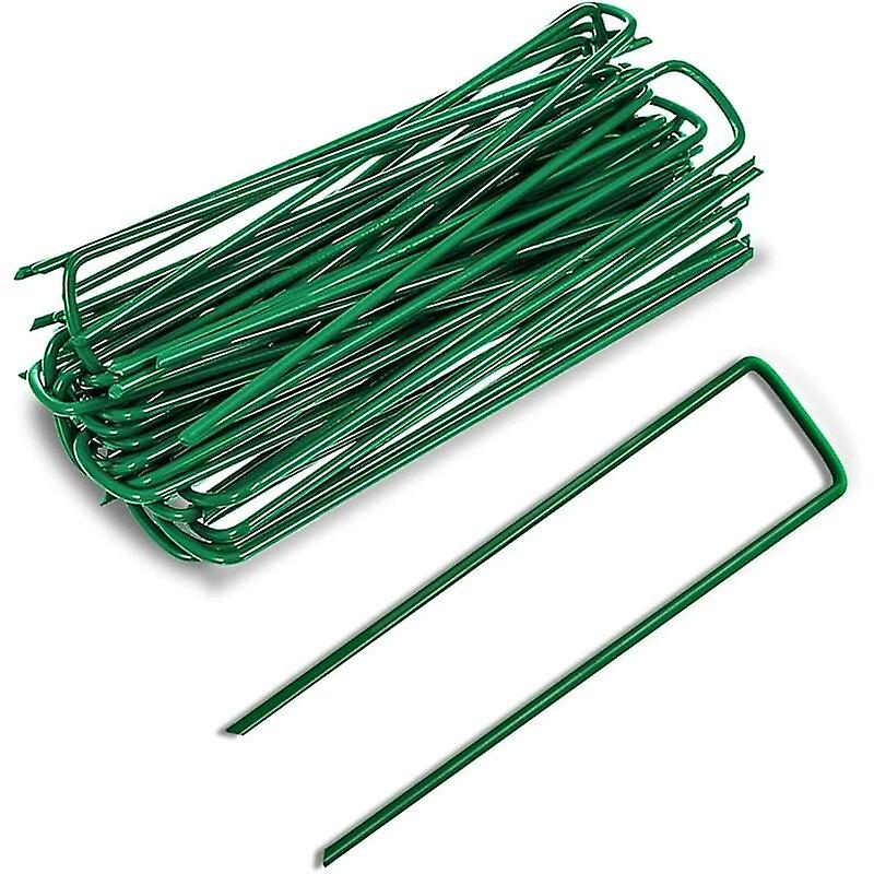 50 Pieces Securing Stakes,Galvanized Steel Garden Stakes, Lawn U Shaped Staples for Weed Control Tarpaulin Mulching Mesh Nets Artificial Grass