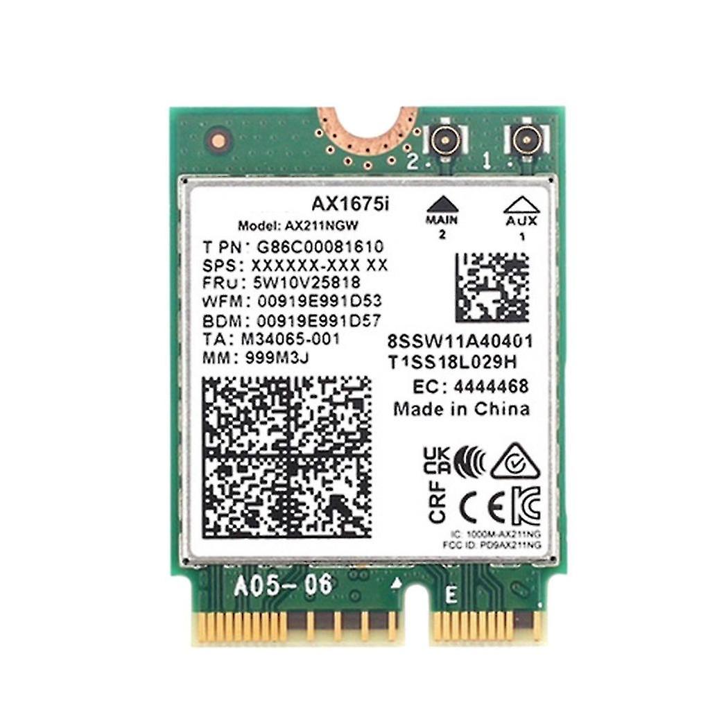 Ax1675i Wifi Card Wifi 6e M.2 Key E Cnvio 2 Band 2.4g/5g/6ghz Wireless Card Ax211 For Bluetooth 5.2