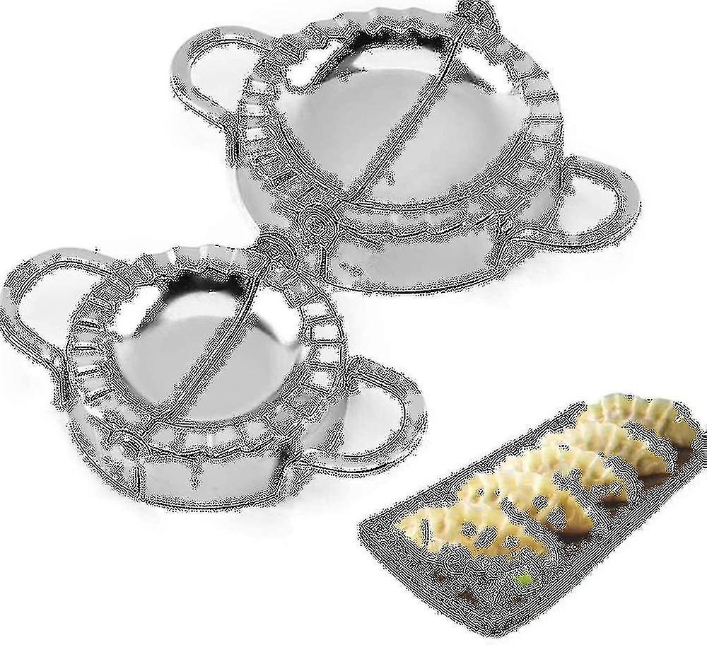 Ravioli Mold 2 Pcs Ravioli Maker Dumpling Machine Ravioli Dumpling Maker En acier inoxydable Dumpling Maker Ravioli Cookie Cutters