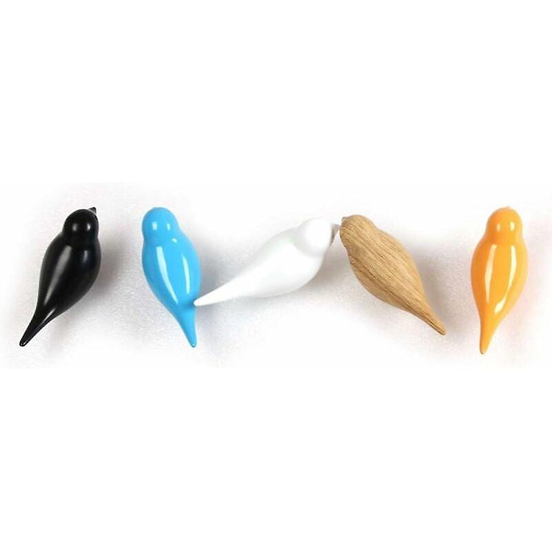 Colorful Bird Wall Hooks Decorative Wall Hooks Mounted on Coats, Scarves, Bags, Purses, Backpacks, Set of 5