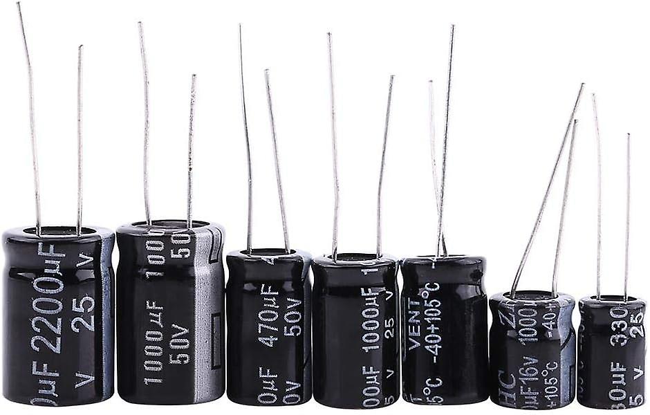 125pcs 25 Values Electrolytic Capacitor, Electronics Assortment Kit Electrolytic Capacitors 1uf To 2200uf For Tv, Lcd Monitor, Radio, Stereo, Game