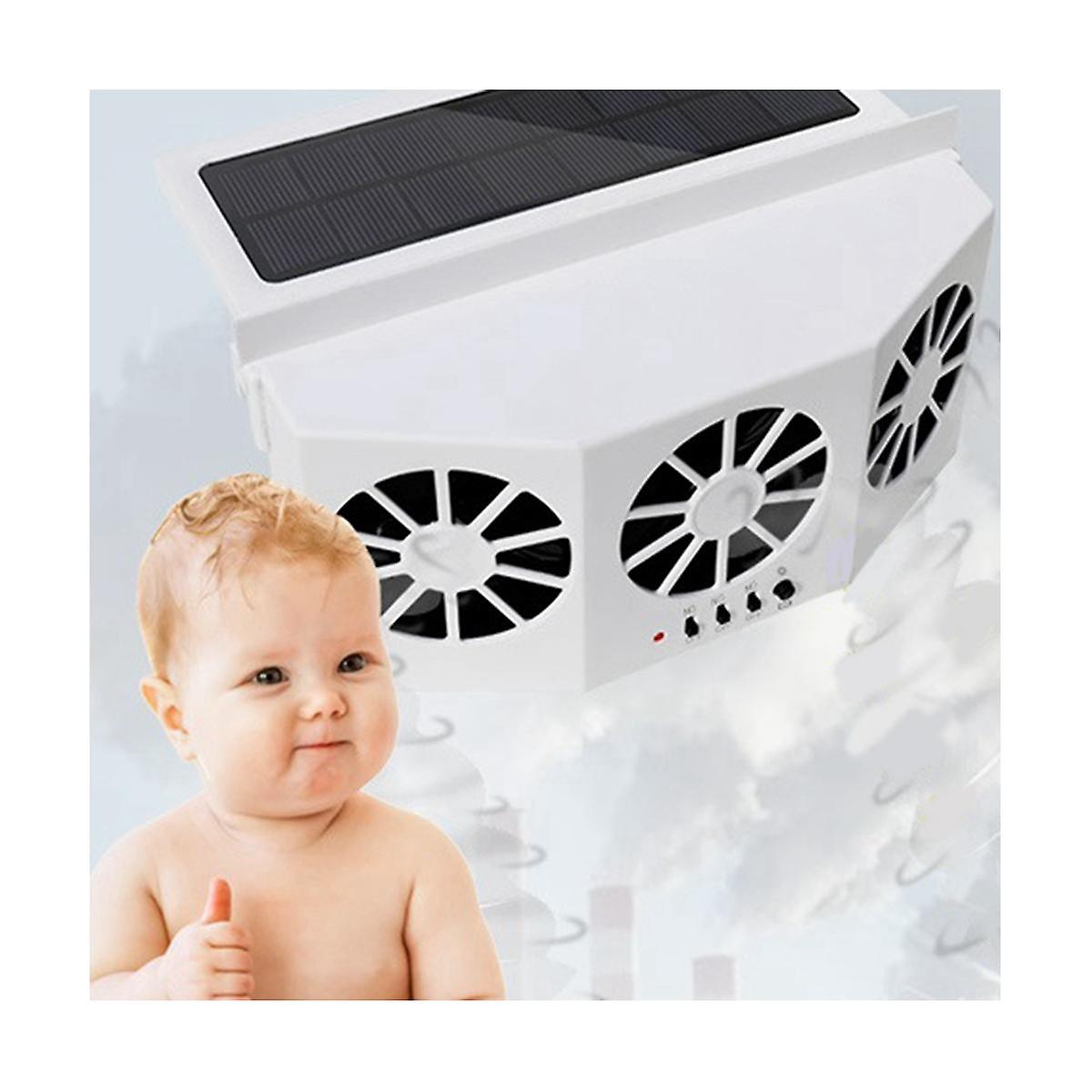 Multifunctional Car Ventilation Fan Car Fan Wireless Solar Charging Fan Portable Compact Radiator,W