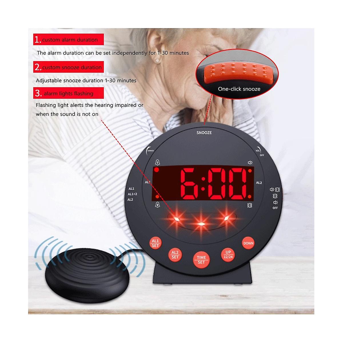 Led Flashing Light Clock Stepless Volume Adjustment Electronic Alarm
