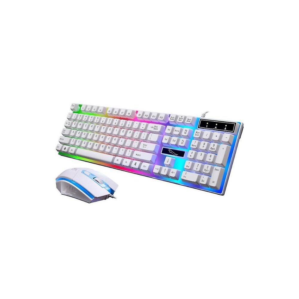 Wired USB mouse and keyboard, mechanical feel, backlit keyboard