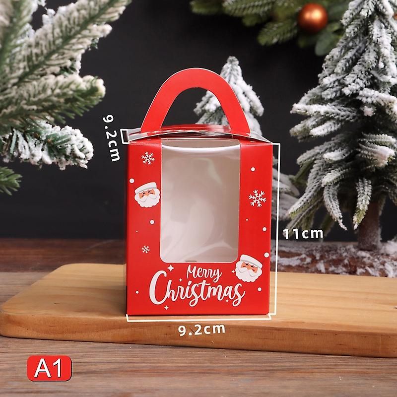 5Pcs Large Square Christmas Candy Box Snowflake Apple Cake Favor Gifts Packaging
