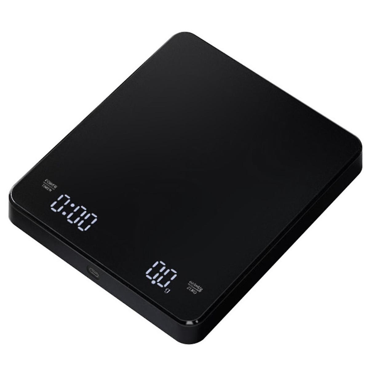 Digital Kitchen Scale with Timer, Rechargeable Portable Coffee Scale 3Kg/0.1G High Accuracy, 3 Unit