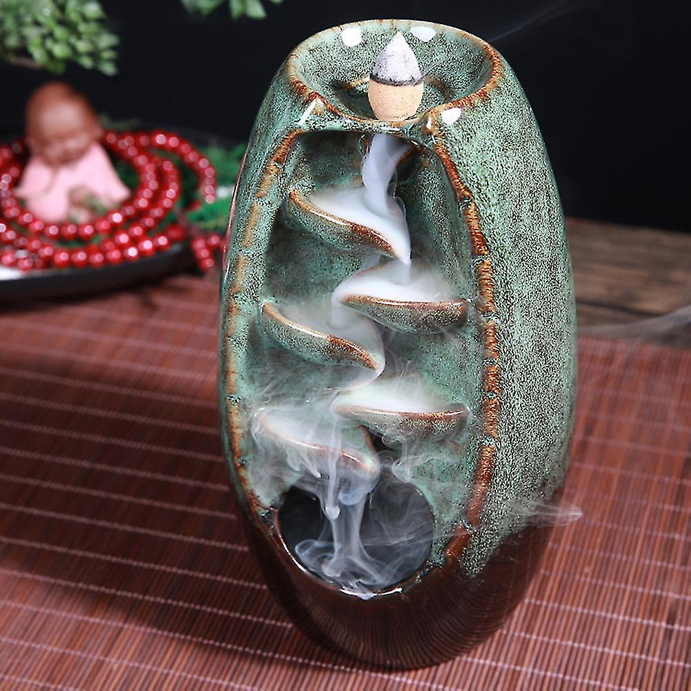 Backflow Waterfall Incense Holder Ceramic 19.5x11x11cm Kit