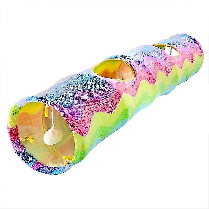 Cat Toys Rainbow Folding Cat Tunnel Tube Toys For Cats Training Interactive Cat Pet Toy Rabbit Tunnel