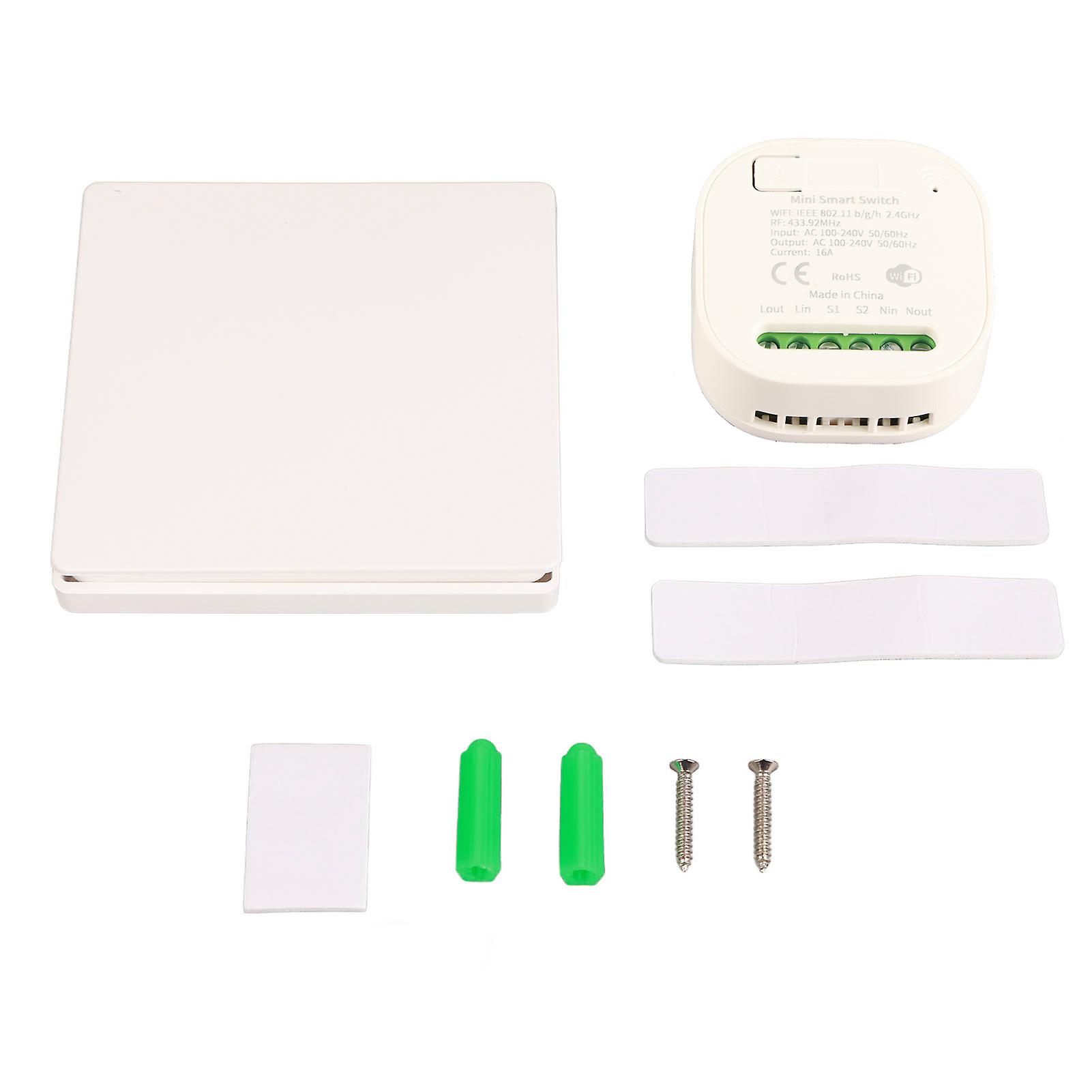 Wireless Light Switch Receiver Kit Self Powered APP Remote Control Switch Outdoor 100m Indoor 30m AC100‑240V for Home One Button