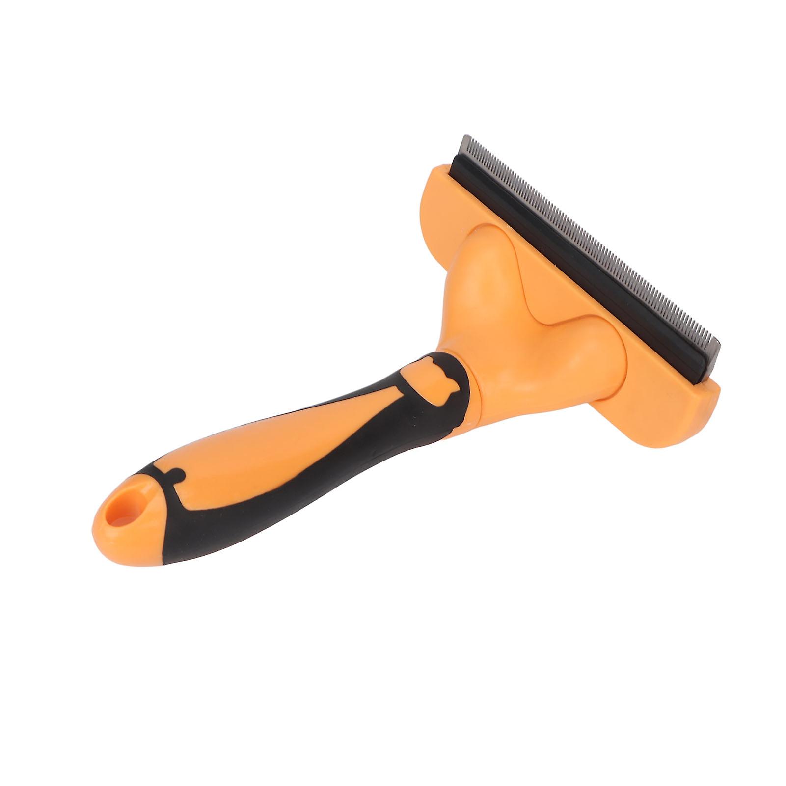 Pet Deshedding Brush Loose Hair Knots Removal Safe Cat Dog Grooming Comb for Puppy Kitten Orange