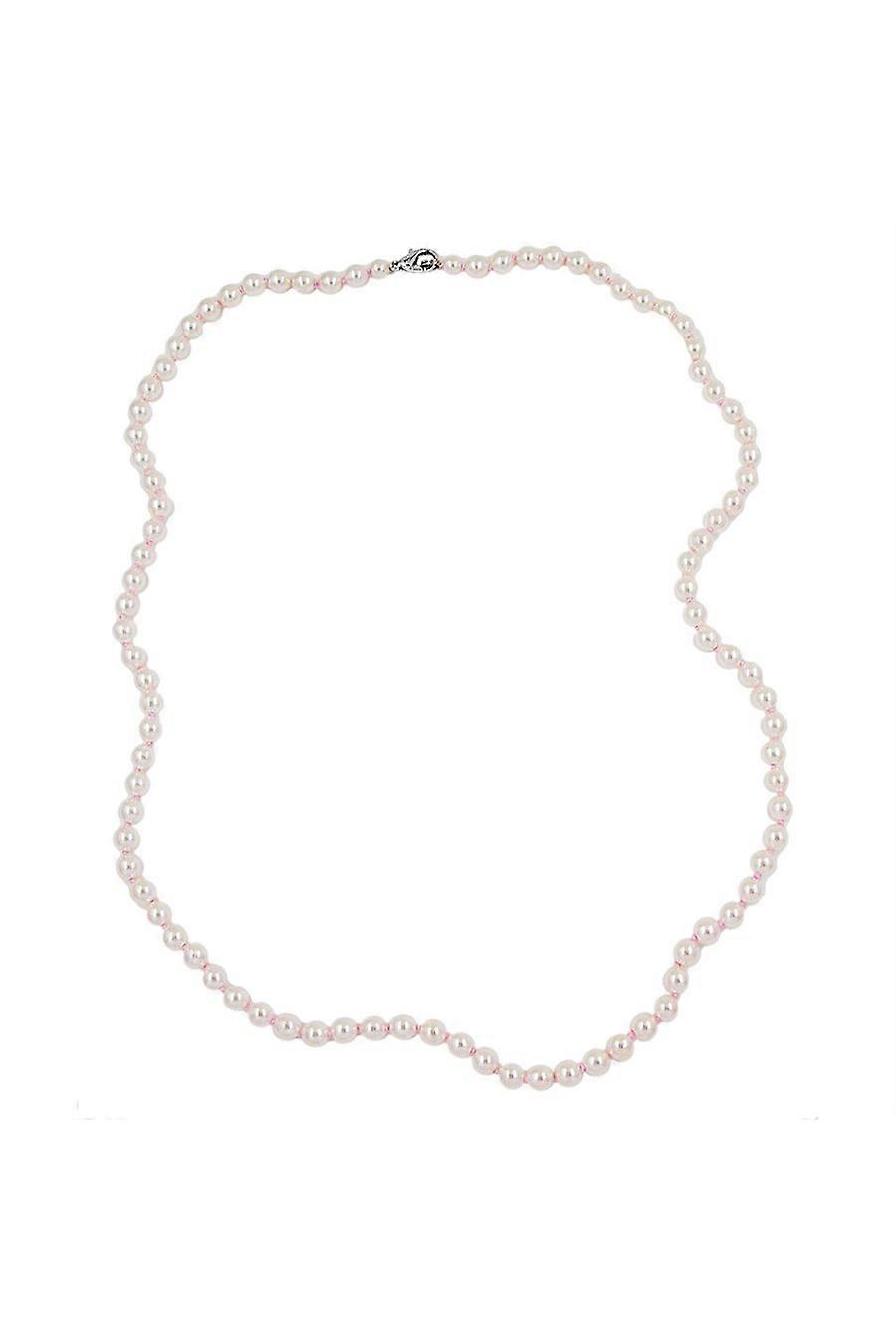 Necklace Glass Beads Pink Knotted - Gl00976