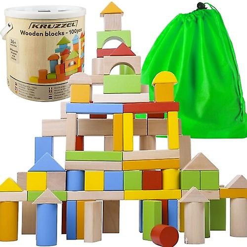 Wooden blocks - 100 pcs. Kruzzel 22666