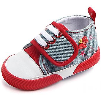 Veeki Baby Boys Girls Sneakers Soft Infant Crib Shoes Anti-Slip Lightweight Toddler First Walkers--- Red13cm