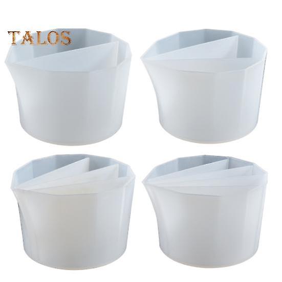 4Pcs Silicone Pour Split Cup Paint Color Mixing Cup Multi-compartment Design Reusable Fluid Art Resin Craft Mixing Cup