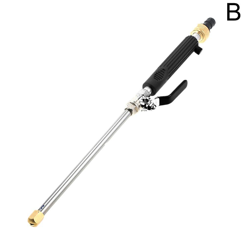 Black (B)$High-pressure water gun multi-nozzle garden water gun multi-function car cleaning tool stainless steel water sprayer