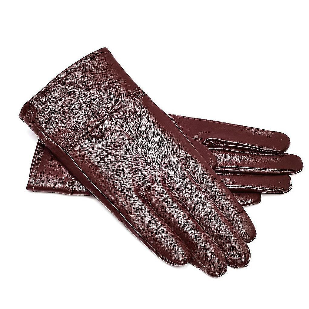 1 par damhandskar läderhandskar för kallt väder