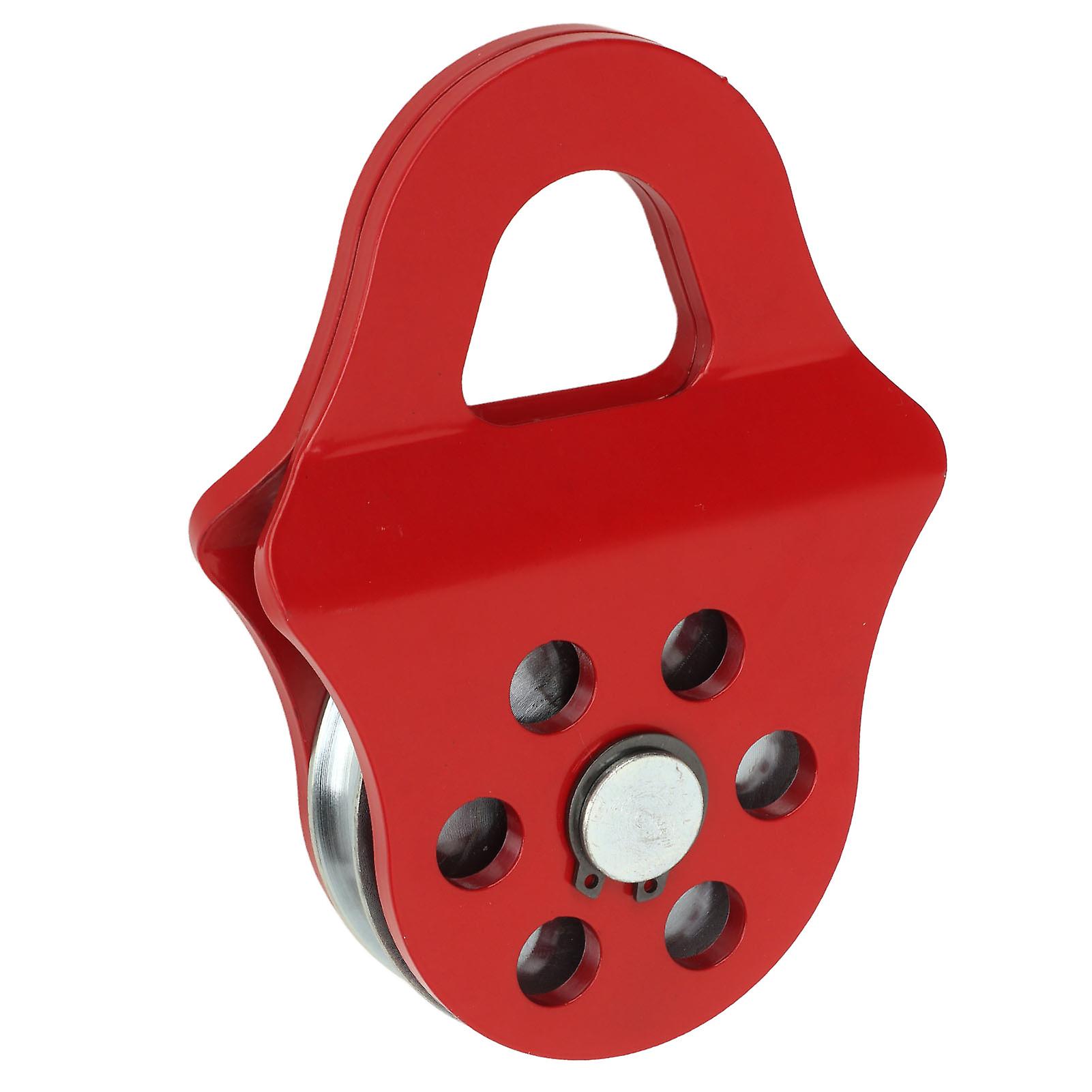 Snatch Block Towing Pulley, 4T Load Capacity, Heavy Duty Winch Pulley, Red, for Truck, Tractor, ATV, UTV