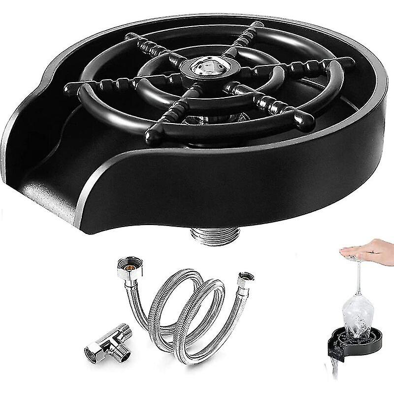 غسالة زجاجية ، غسالة أكواب من الفولاذ المقاوم للصدأ للتنظيف التلقائي للأنابيب المصنوعة من المفاصل وأنابيب 80 سم ، غسالة أكواب محمولة ، شطف قهوة بار منزلي 1 قطعة ، أسود