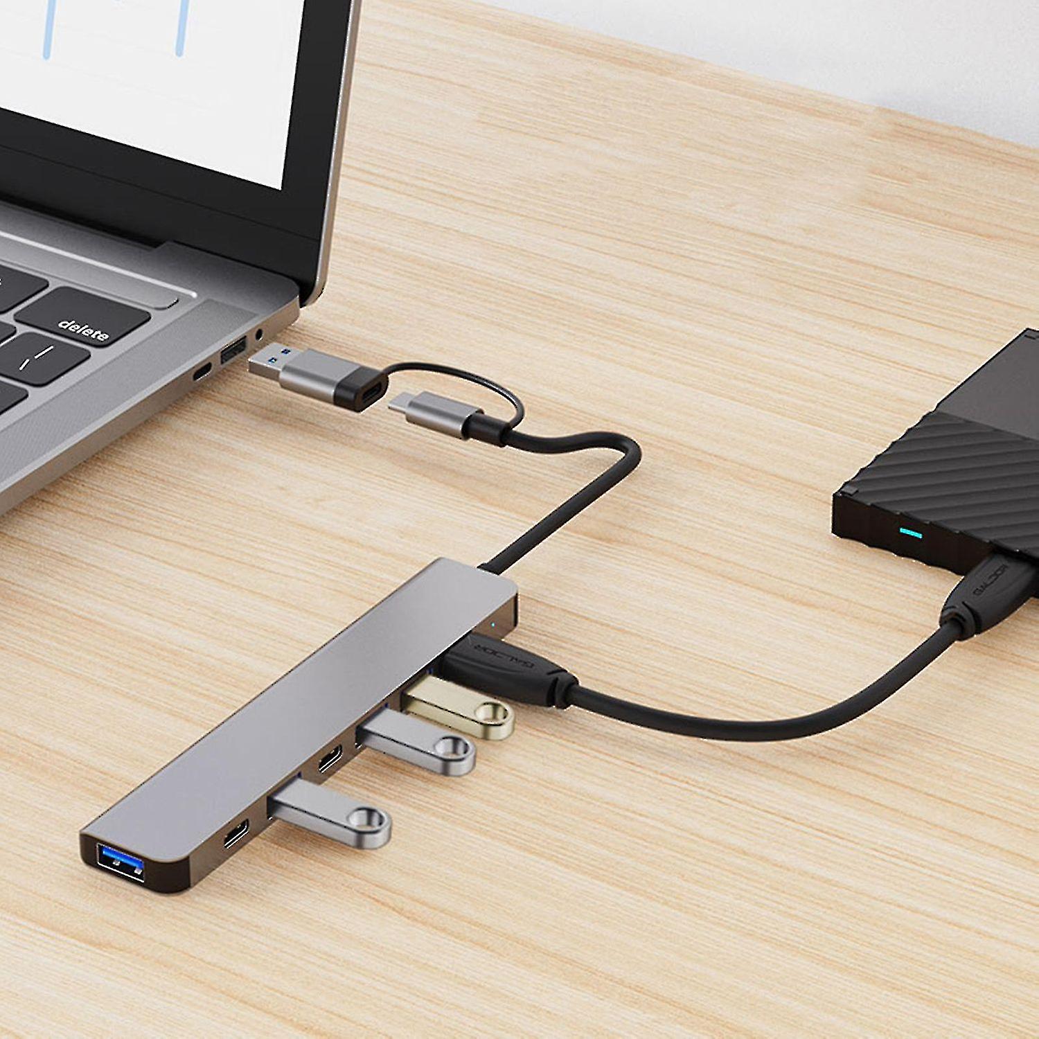 New 2023 Usb Splitter Type-c Converter Notebook Phone Seven-interface Multifunction Hub Usb3.0+type-