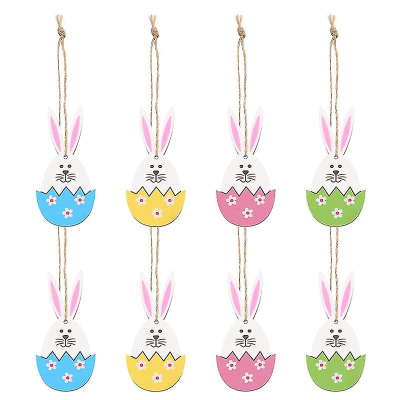 8pcs Wooden Rabbit Pendant