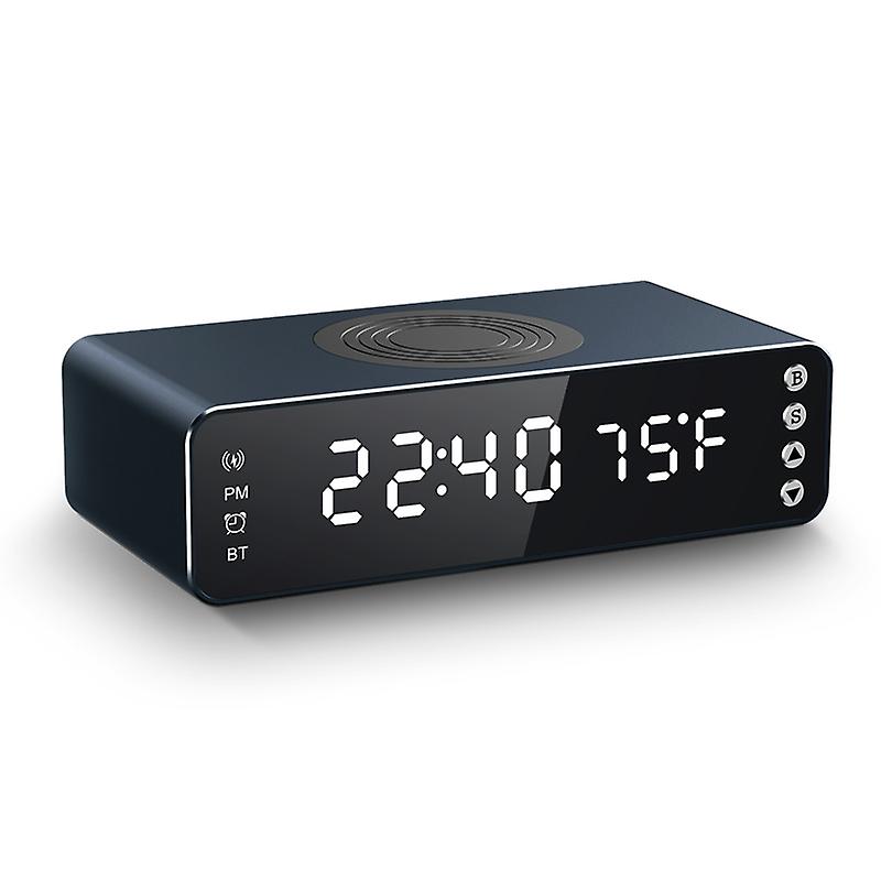 3-In-1 Digital Electric LED Desk Alarm Clock Thermometer Wireless Charger 15W