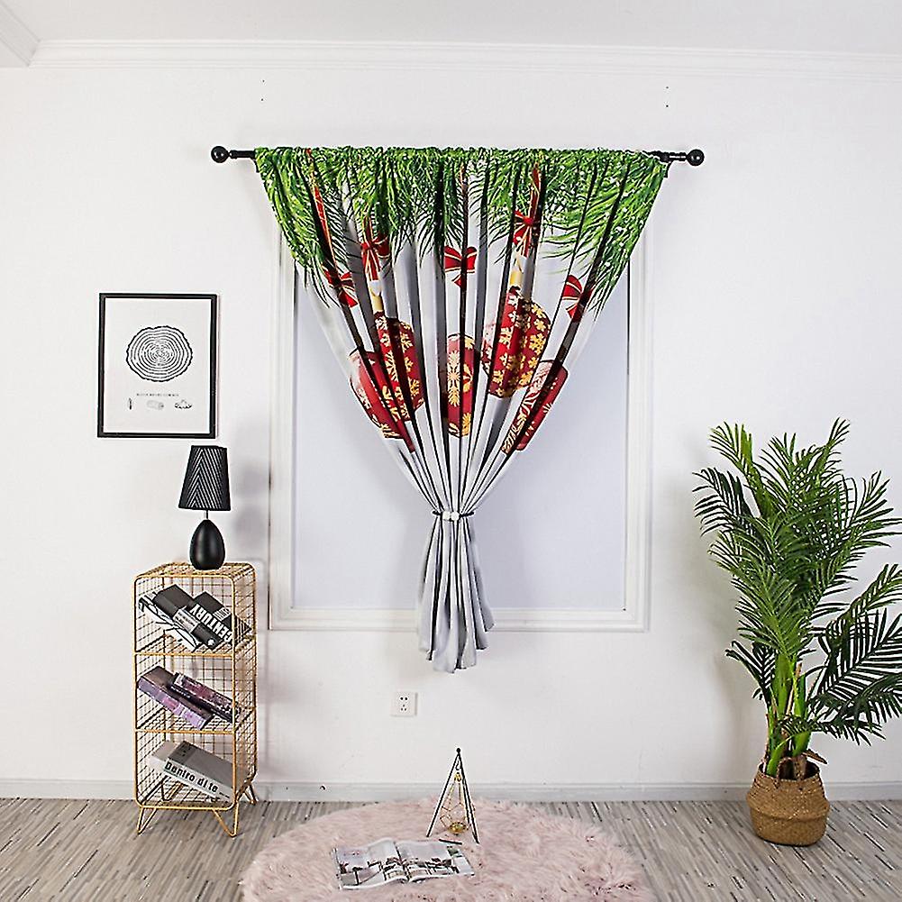 ポリエステル雪のシーンパーティー装飾カーテン55x51インチクリスマスのお祝い