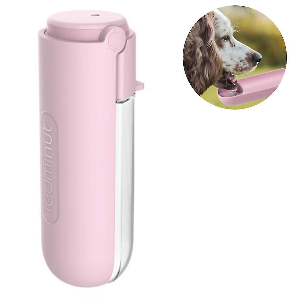 Tragbare Hundewasserflasche,Wasserflaschen Zusammenklappbare Hundeflasche,Rosa