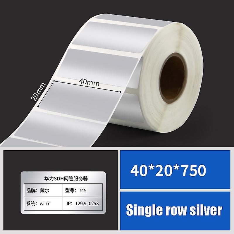 Label Machine Printing Paper, Size: 40x20mm Silver 40x20mm Silver