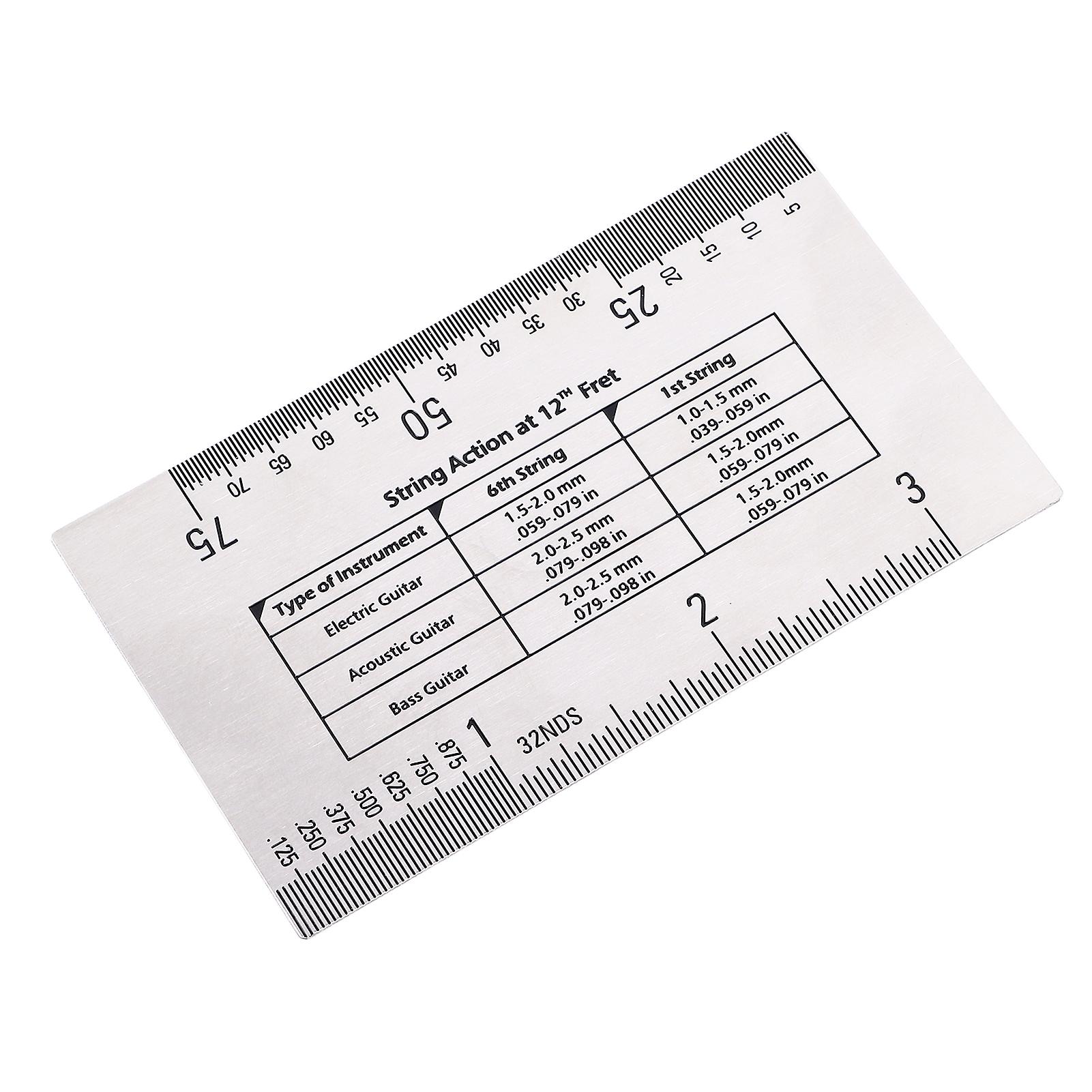 String Action Ruler Stainless Steel Height Gauge Replacement Guitar Repairing Tool