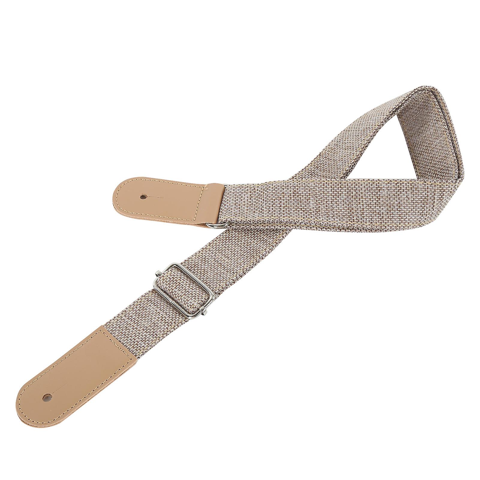 Adjustable Ukulele Strap 85-135cm Cotton Linen Light Grey