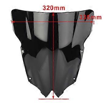 9sparts Double Bubble Windscreen For Yamaha R6 2008-2016 – Black ABS – Pre-Drilled