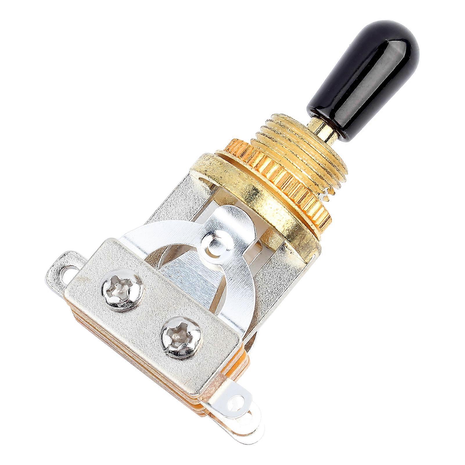 1pc 3 Way Toggle Switch With Black Tip Replacement Part For Lp Style Electric Guitar(silver)